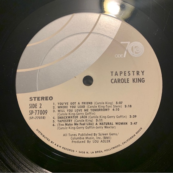 CAROLE KING Tapestry ORIG 1971 LP ODE SP 77009. - Picture 8 of 10